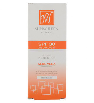 کرم ضد آفتاب بی رنگ مای با SPF30 مناسب پوست خشک و معمولی حجم 50 میلی لیتر